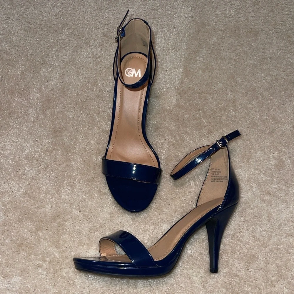 Elegant Navy High Heel Sandals